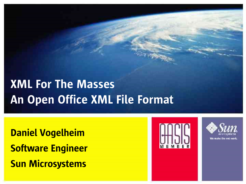 XML for the Masses an Open Office XML File Format