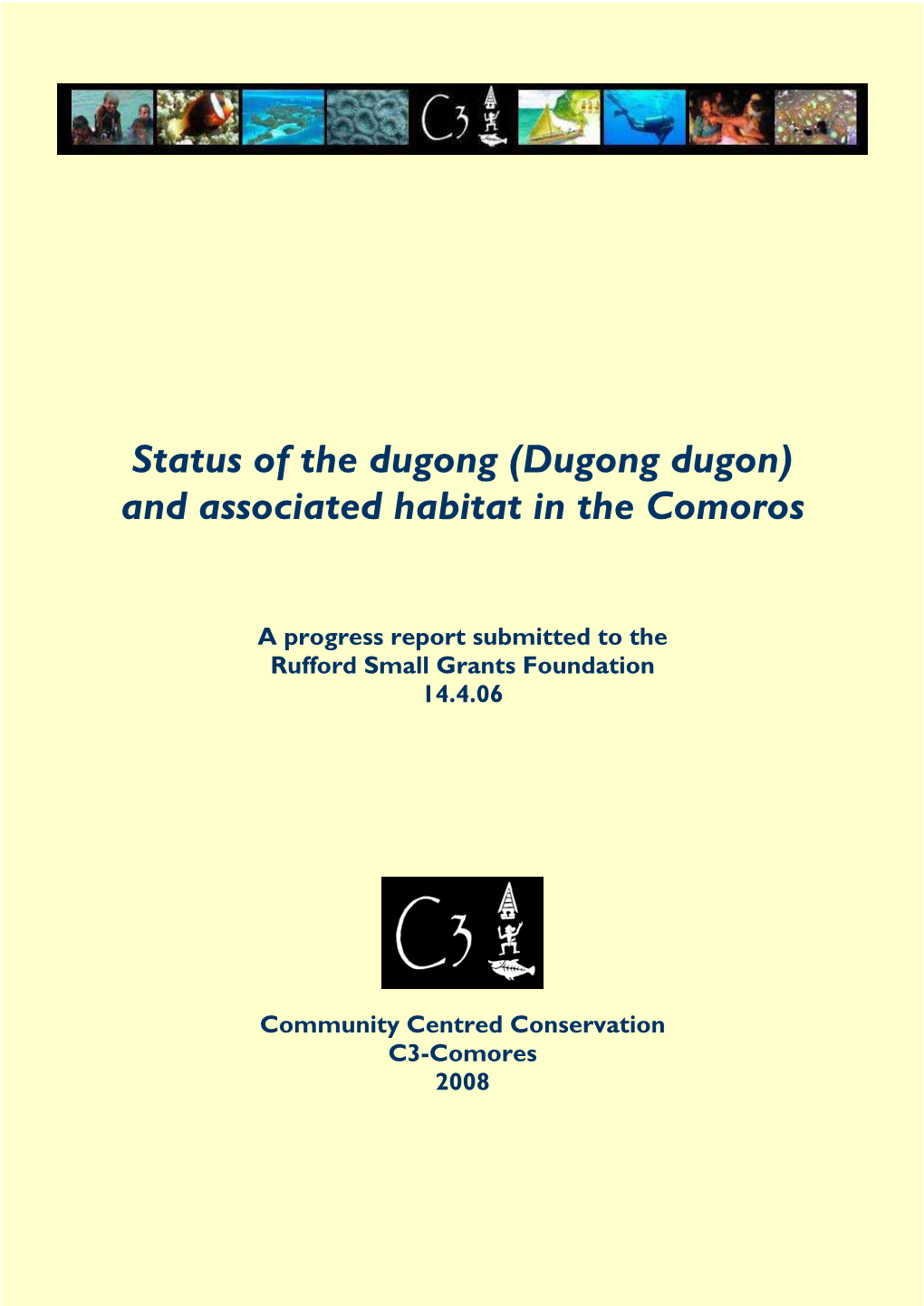 Dugong Dugon) and Associated Habitat in the Comoros