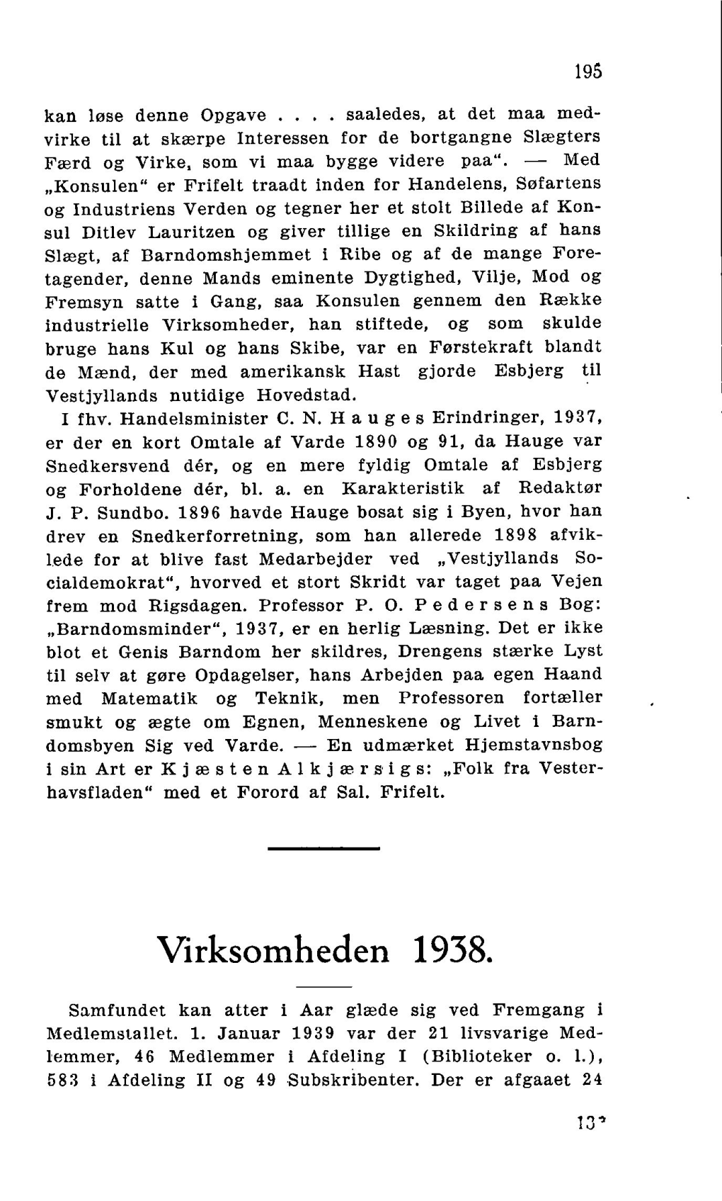 Virksomheden 1938