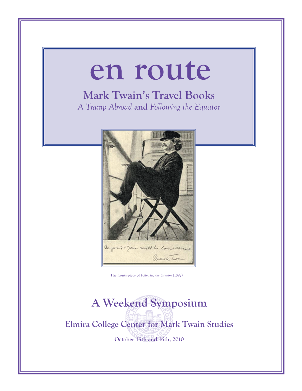 “En Route: Mark Twain's Travel Books” Program