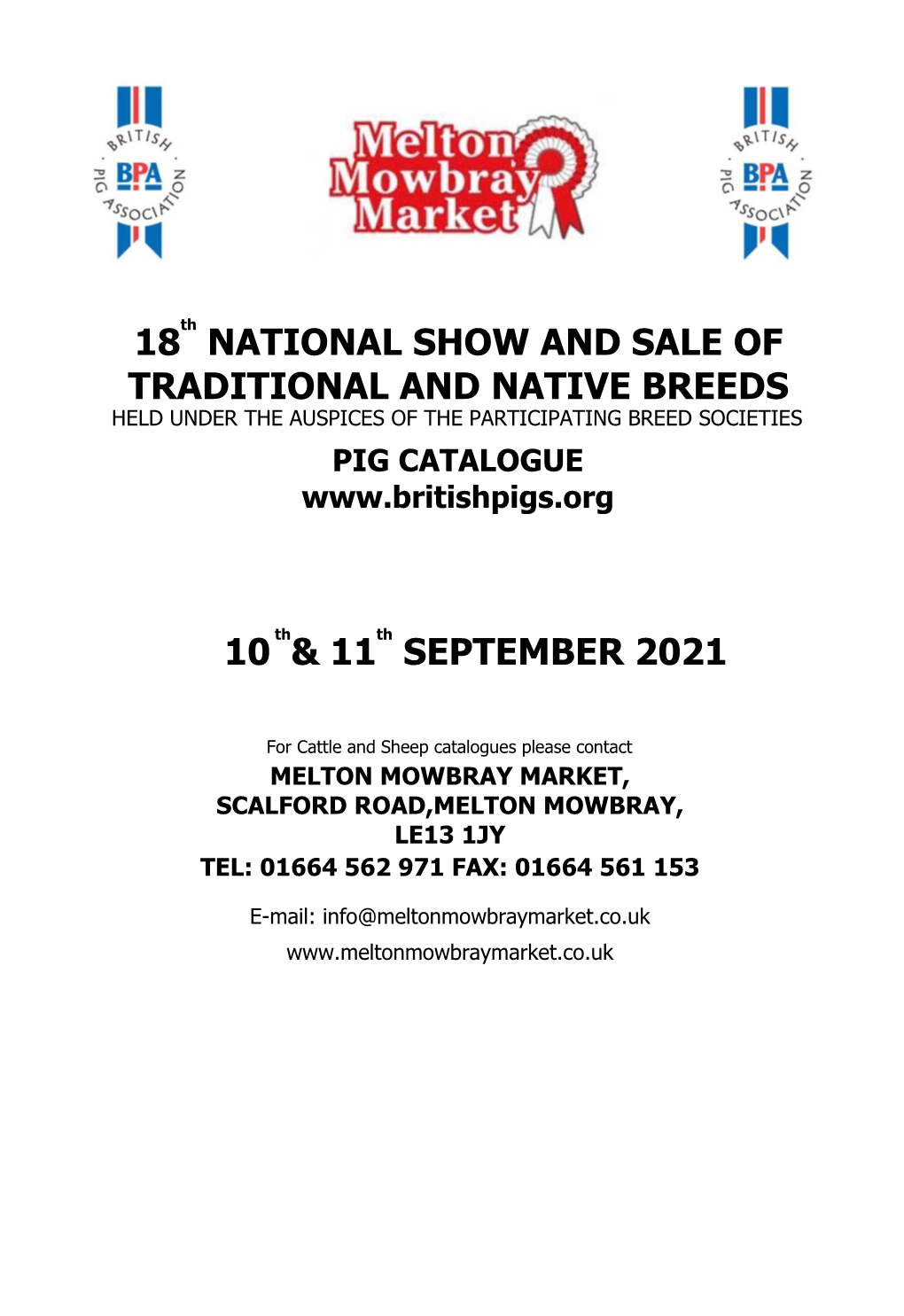 Melton Mowbray Show and Sale 2021