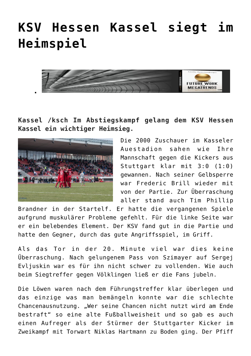 KSV Hessen Kassel Siegt Im Heimspiel