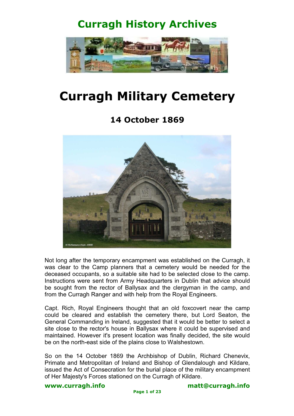 Curragh Military Cemetery (1869)