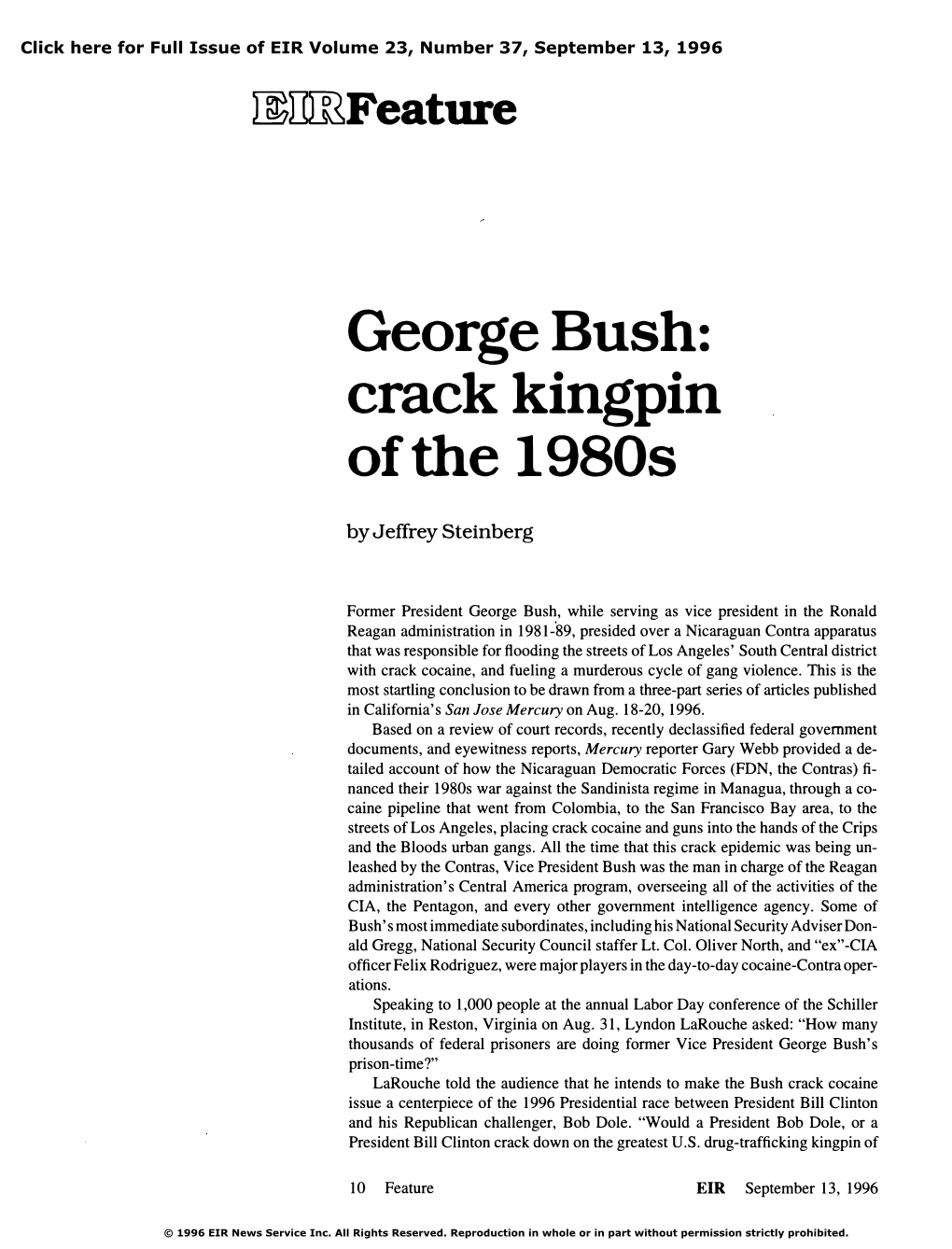 George Bush: Crack Kingpin of the 1980S