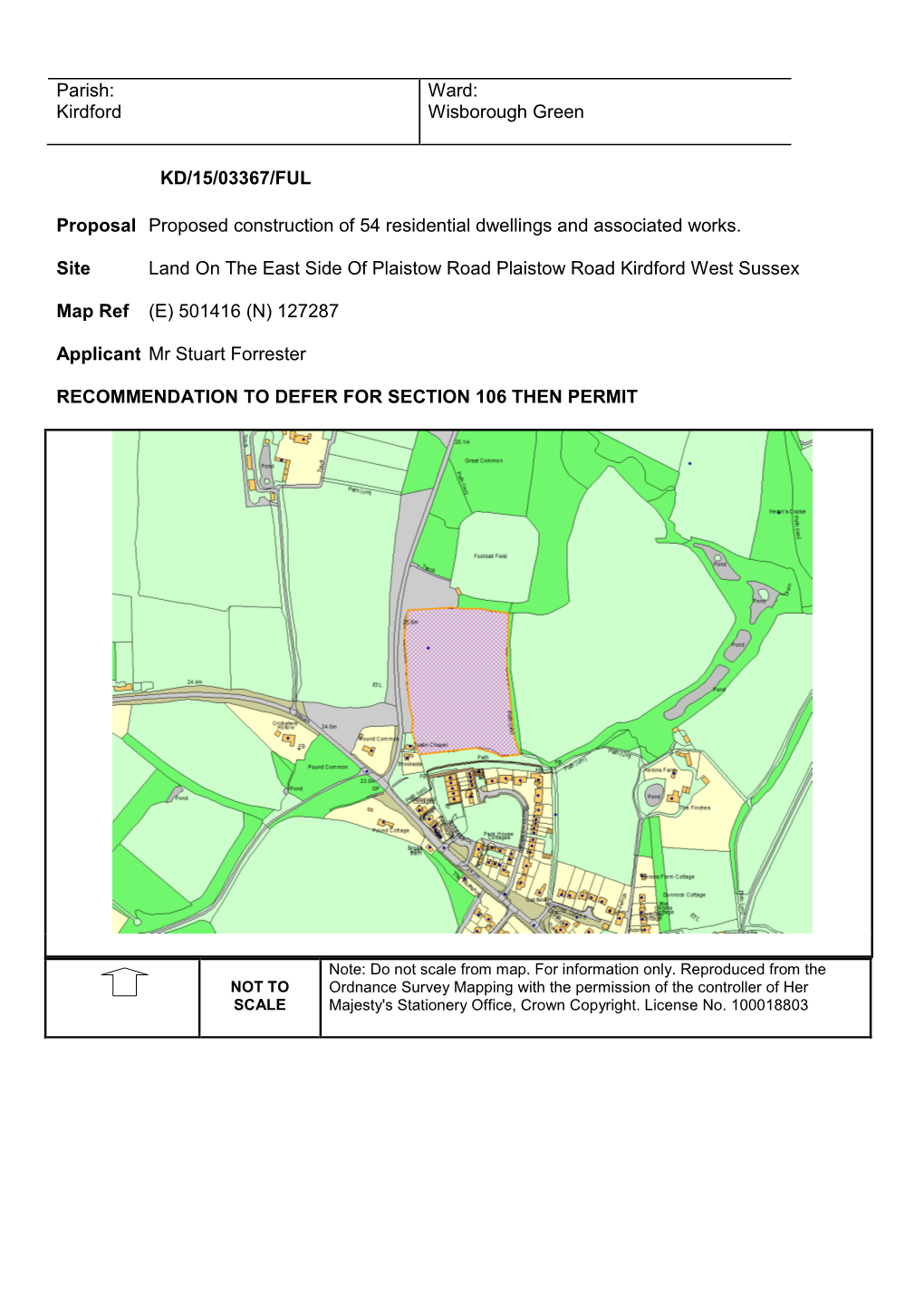 Land on the East Side of Plaistow Road, Plaistow Road, Kirdford, West