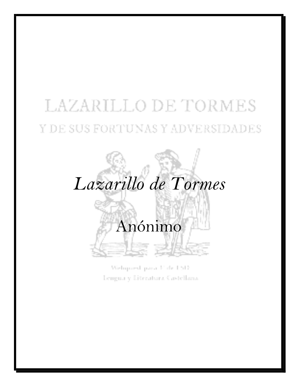 Lazarillo De Tormes