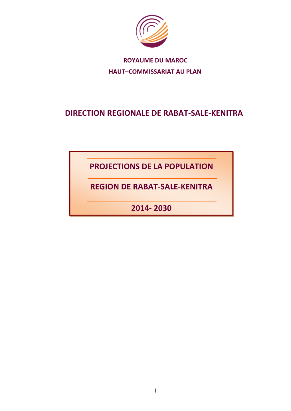 Projections De La Population Region De Rabat-Sale