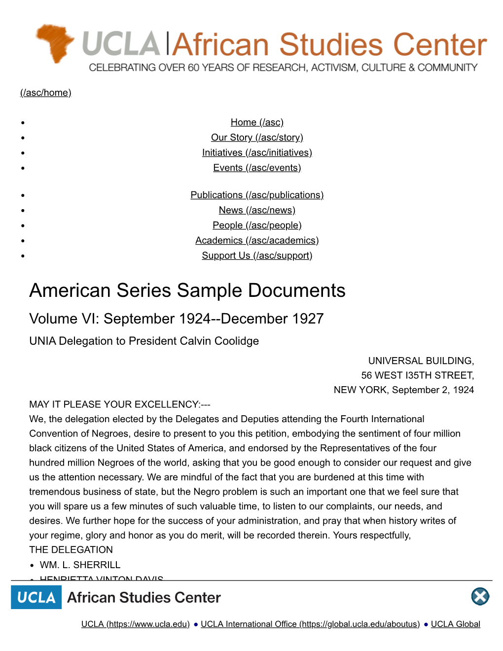 American Series Sample Documents