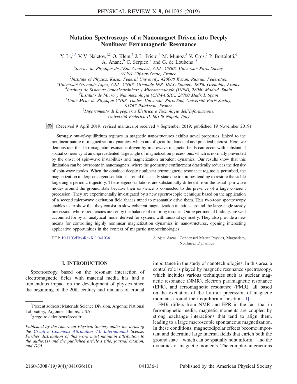 Nutation Spectroscopy of a Nanomagnet Driven Into Deeply Nonlinear Ferromagnetic Resonance