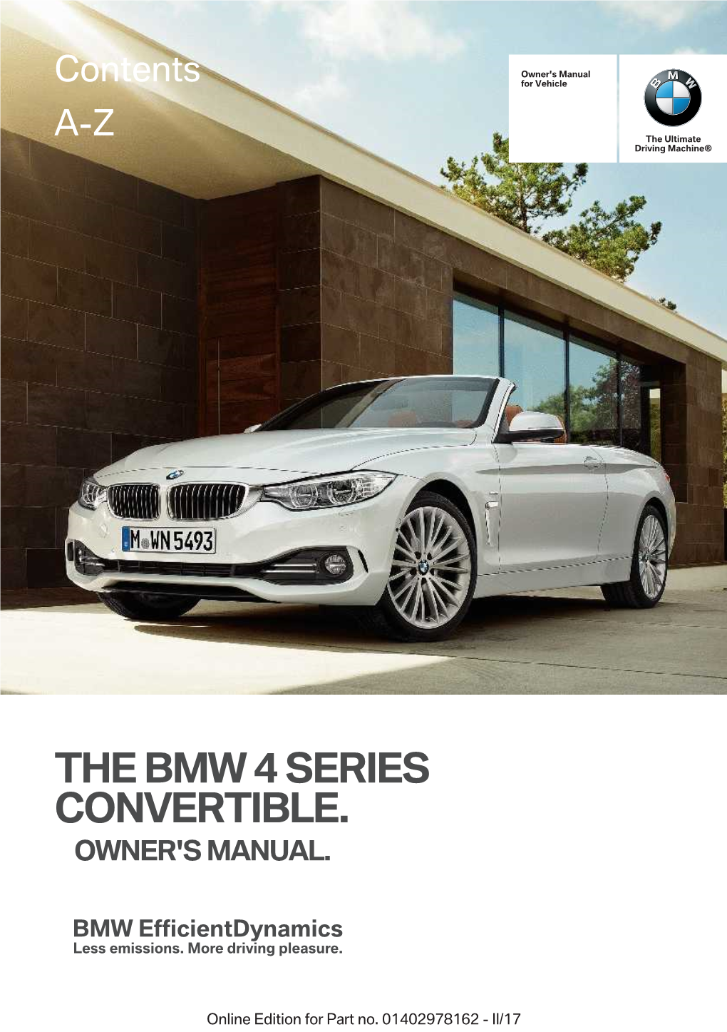 The Bmw 4 Series Convertible. Owner's Manual