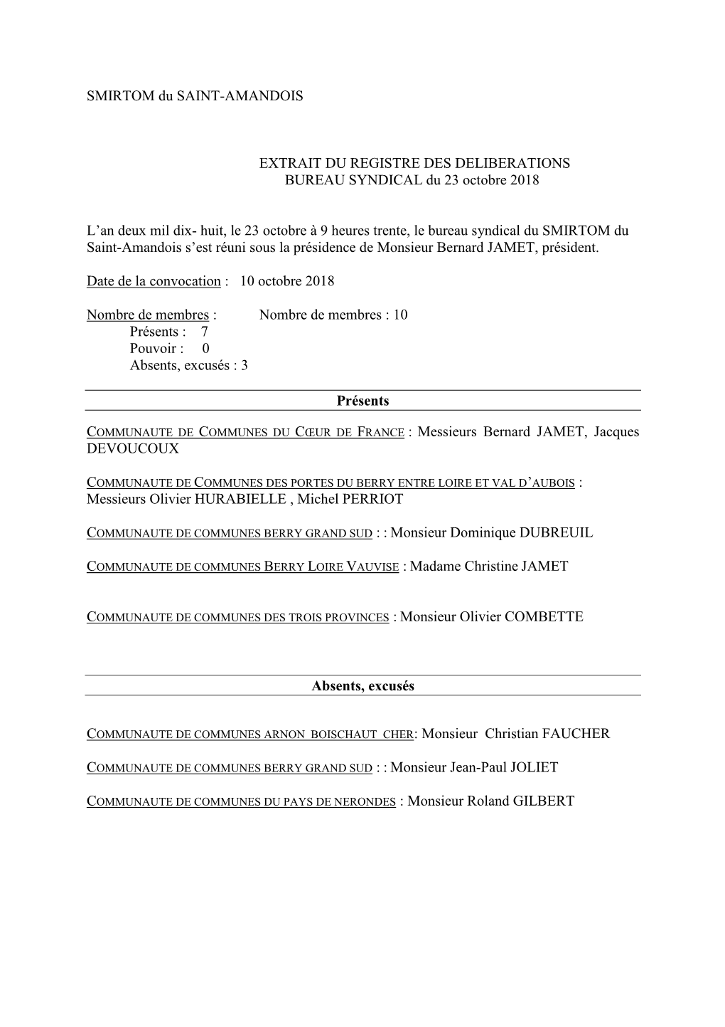 Délib 2018-DB00011 Modification Horaires Déchetteries Secteur