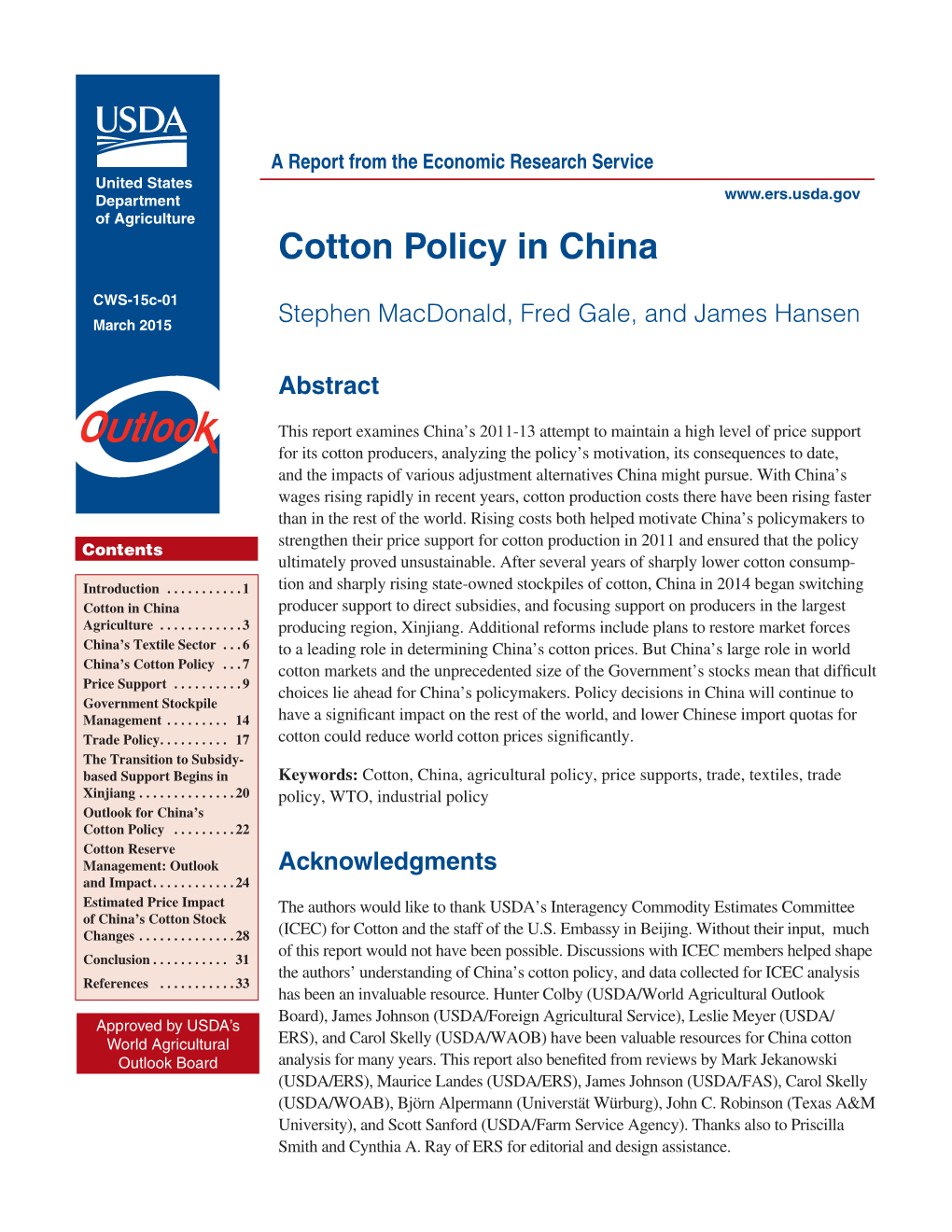 Cotton Policy in China