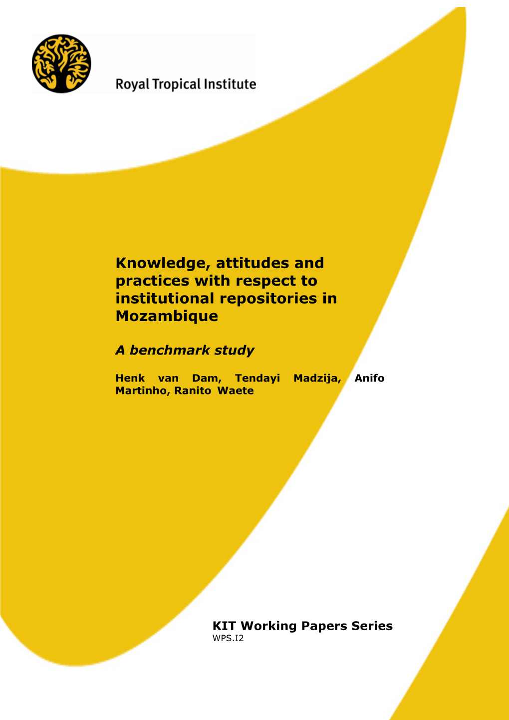 Knowledge, Attitudes and Practices with Respect to Institutional Repositories in Mozambique