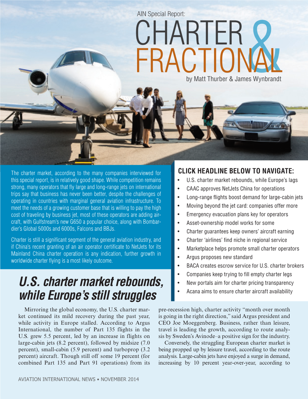 Charter Market, According to the Many Companies Interviewed for CLICK HEADLINE BELOW to NAVIGATE: This Special Report, Is in Relatively Good Shape