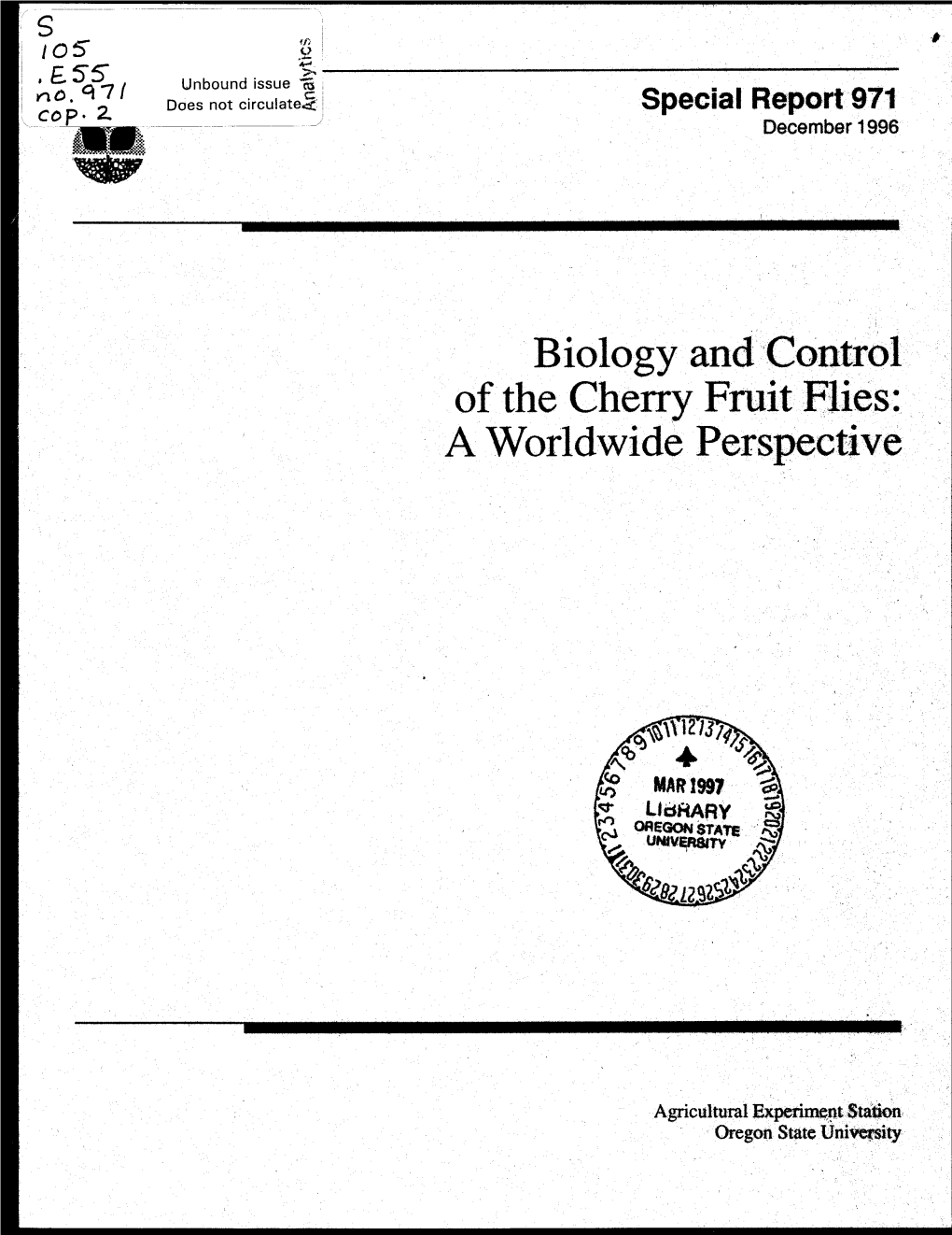 Biology and Control of the Cherry Fruit Flies: a Worldwide Perspective