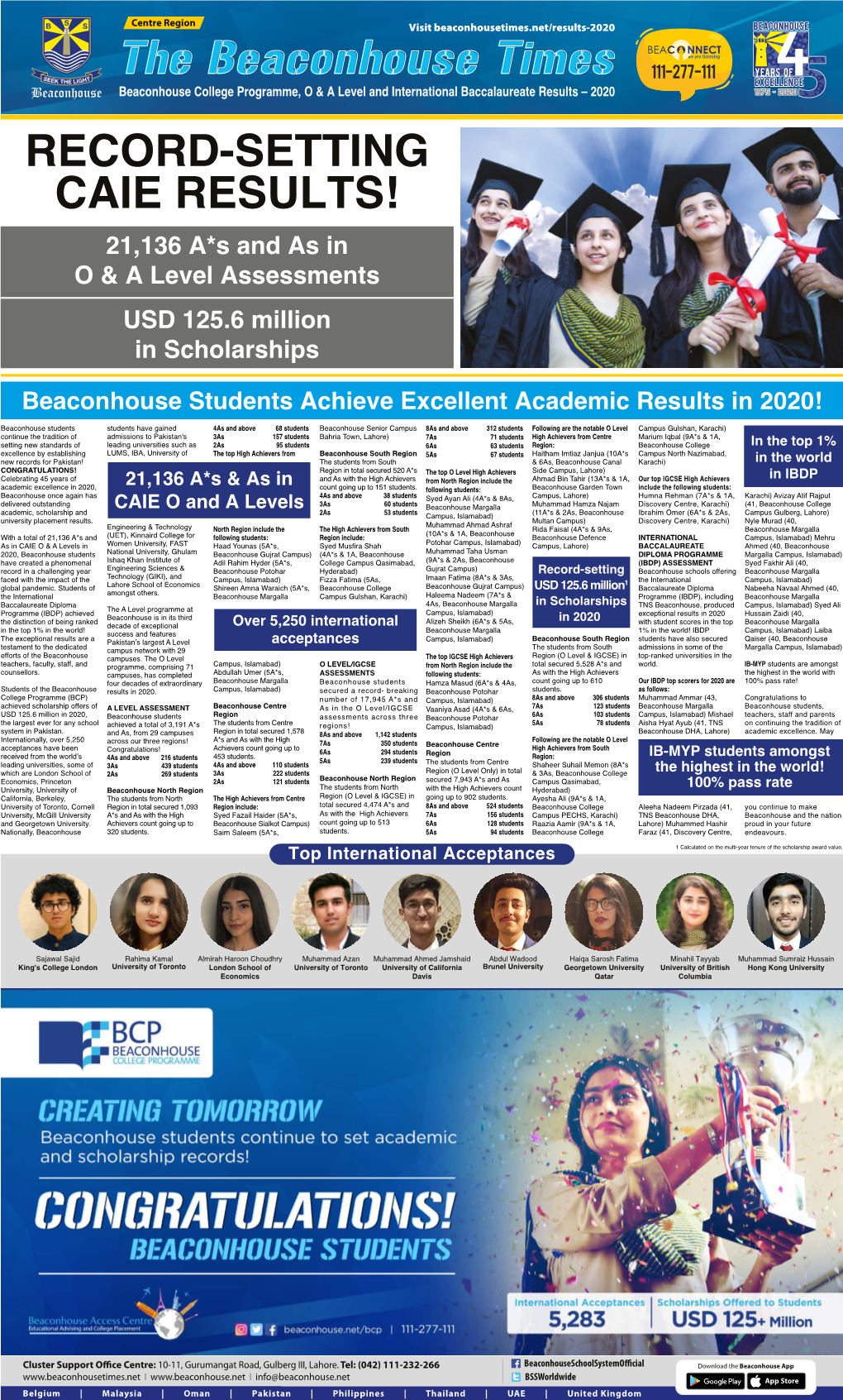 RECORD-SETTING CAIE RESULTS! 21,136 A*S and As in O & a Level Assessments USD 125.6 Million in Scholarships