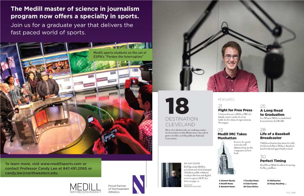The Medill Master of Science in Journalism Program Now Offers a Specialty in Sports