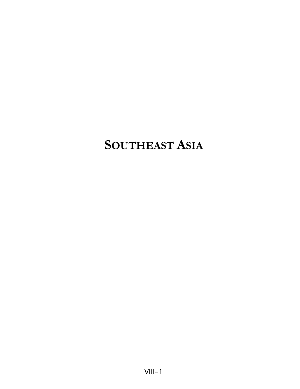 Southeast Asia and the Pacific