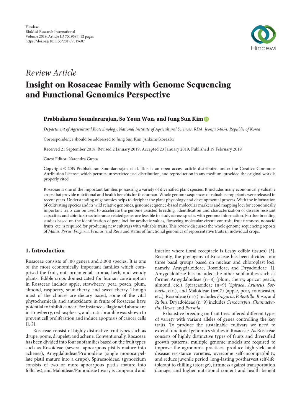 Insight on Rosaceae Family with Genome Sequencing and Functional Genomics Perspective