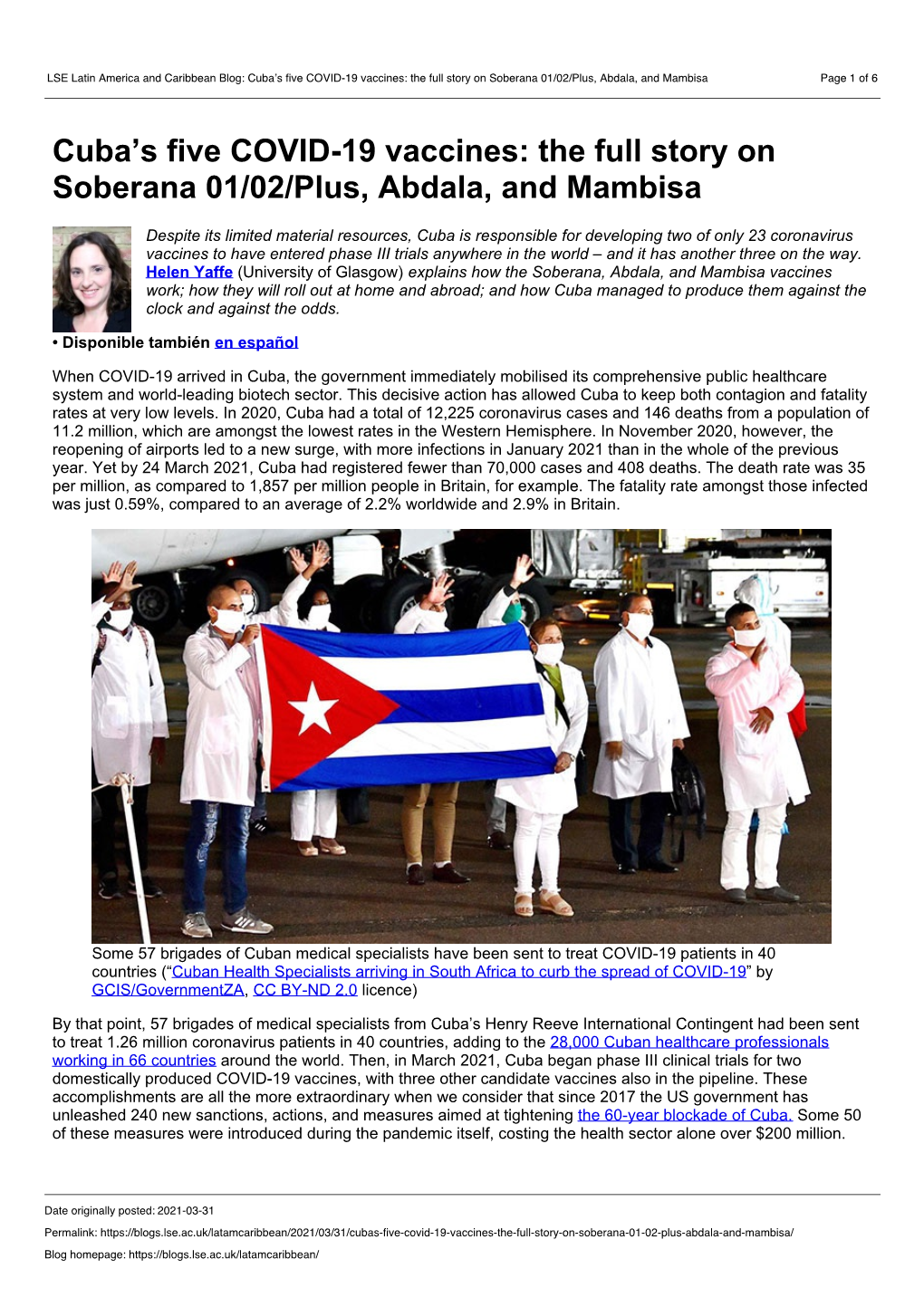 Cuba's Five COVID-19 Vaccines