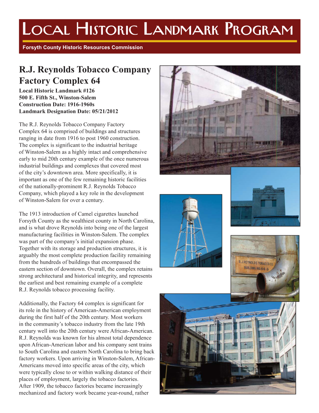 RJ Reynolds Tobacco Company Factory Complex 64