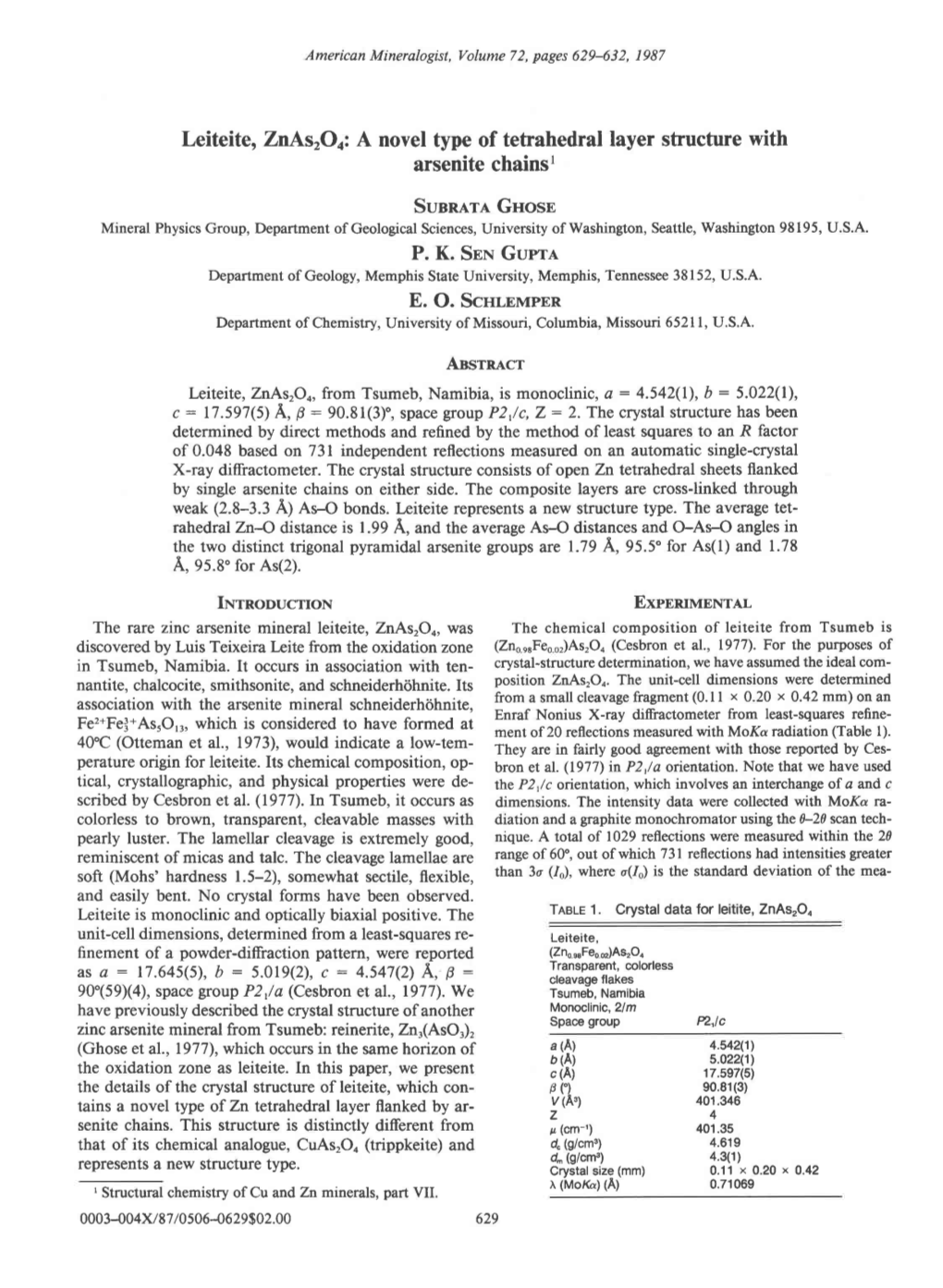 Leiteiteo Znasronz a Novel Type of Tetrahedral Layer Structure With