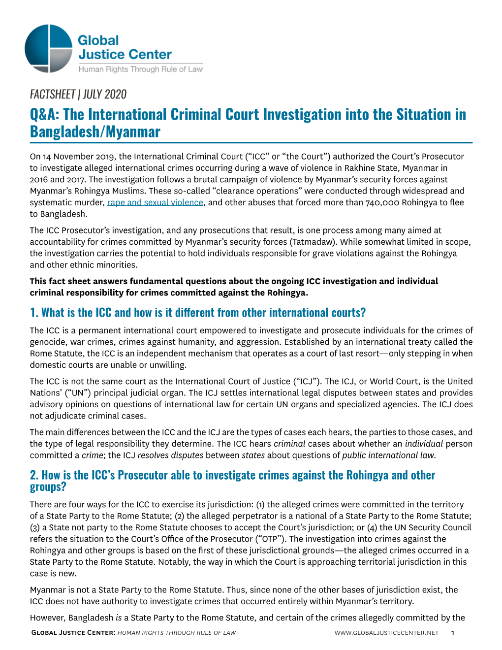 Q&A: the International Criminal Court Investigation Into the Situation In