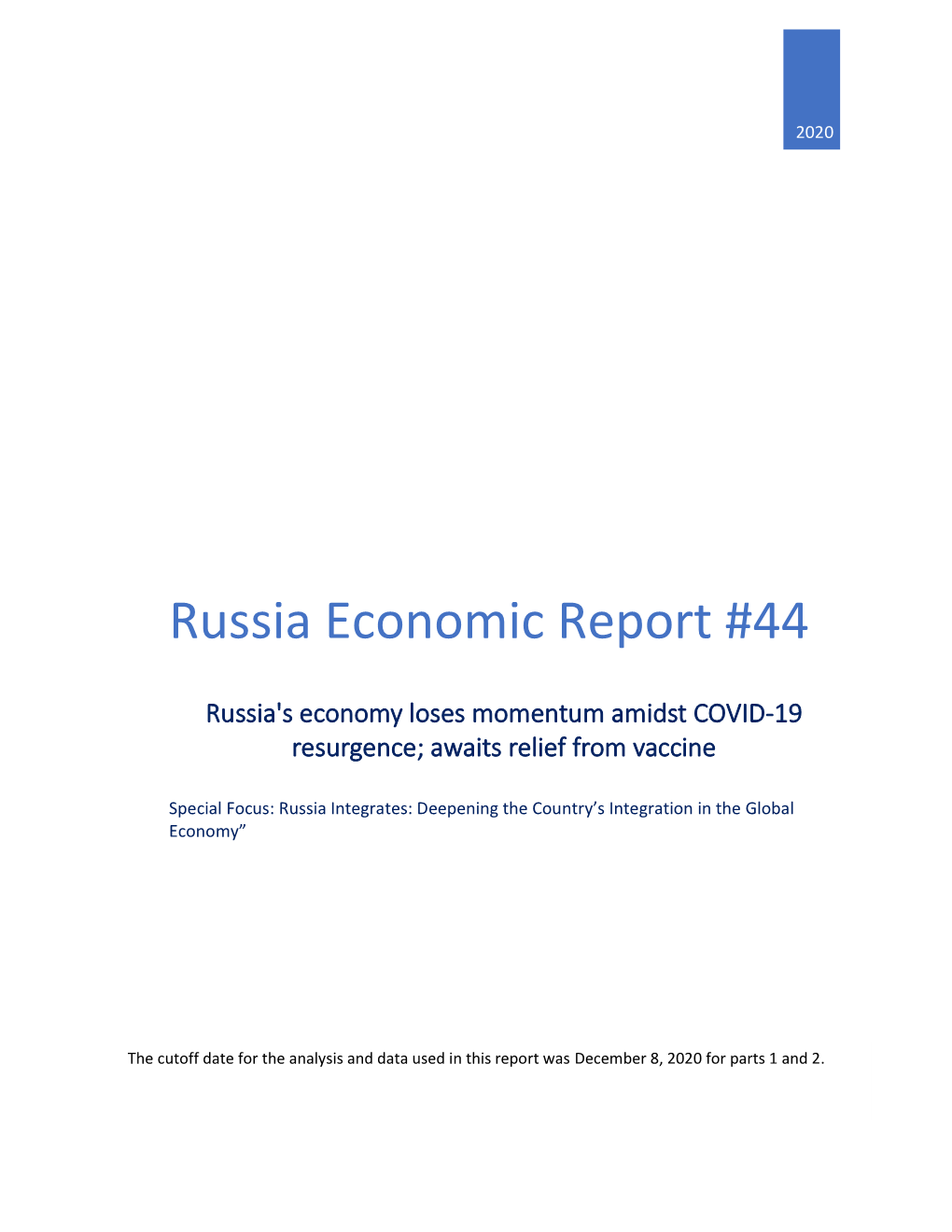 Russia Economic Report #44