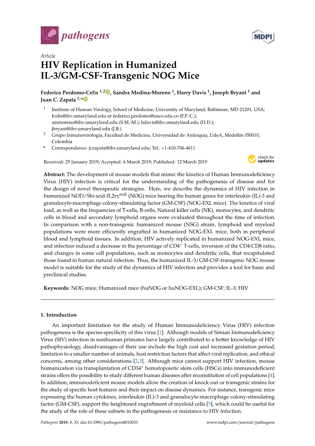 HIV Replication in Humanized IL-3/GM-CSF-Transgenic NOG Mice