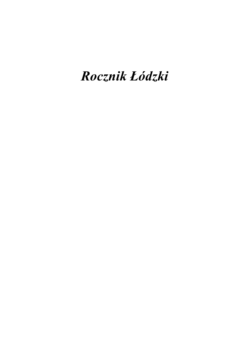 „Rocznik Łódzki” 2008, T. 55
