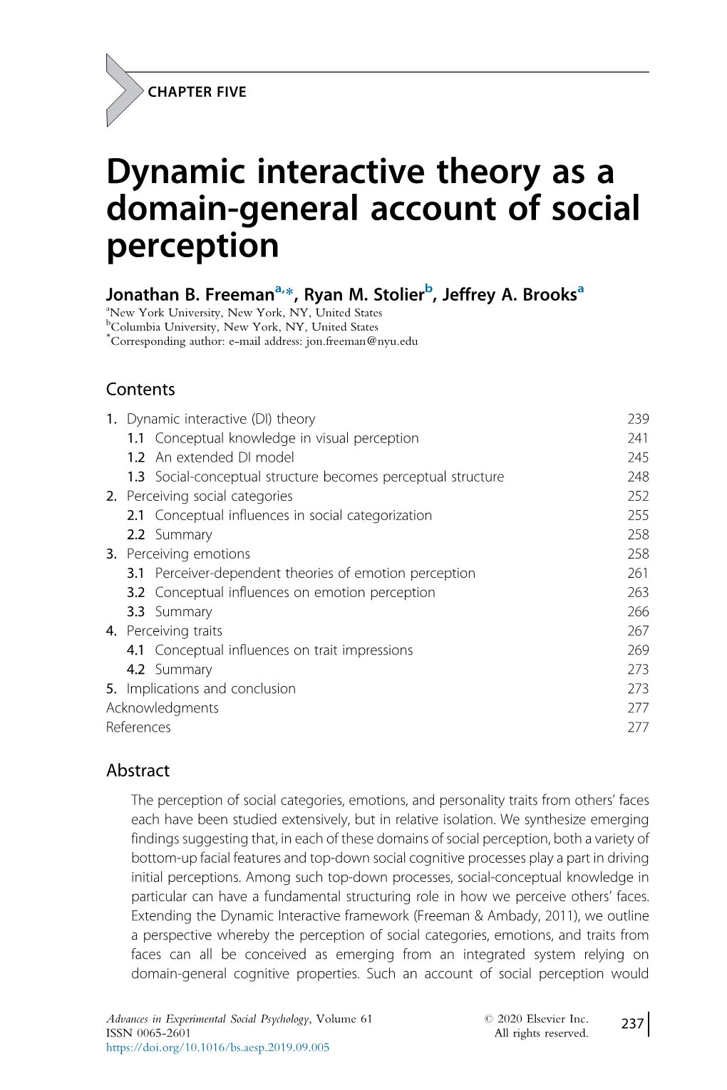 Dynamic Interactive Theory As a Domain-General Account of Social Perception