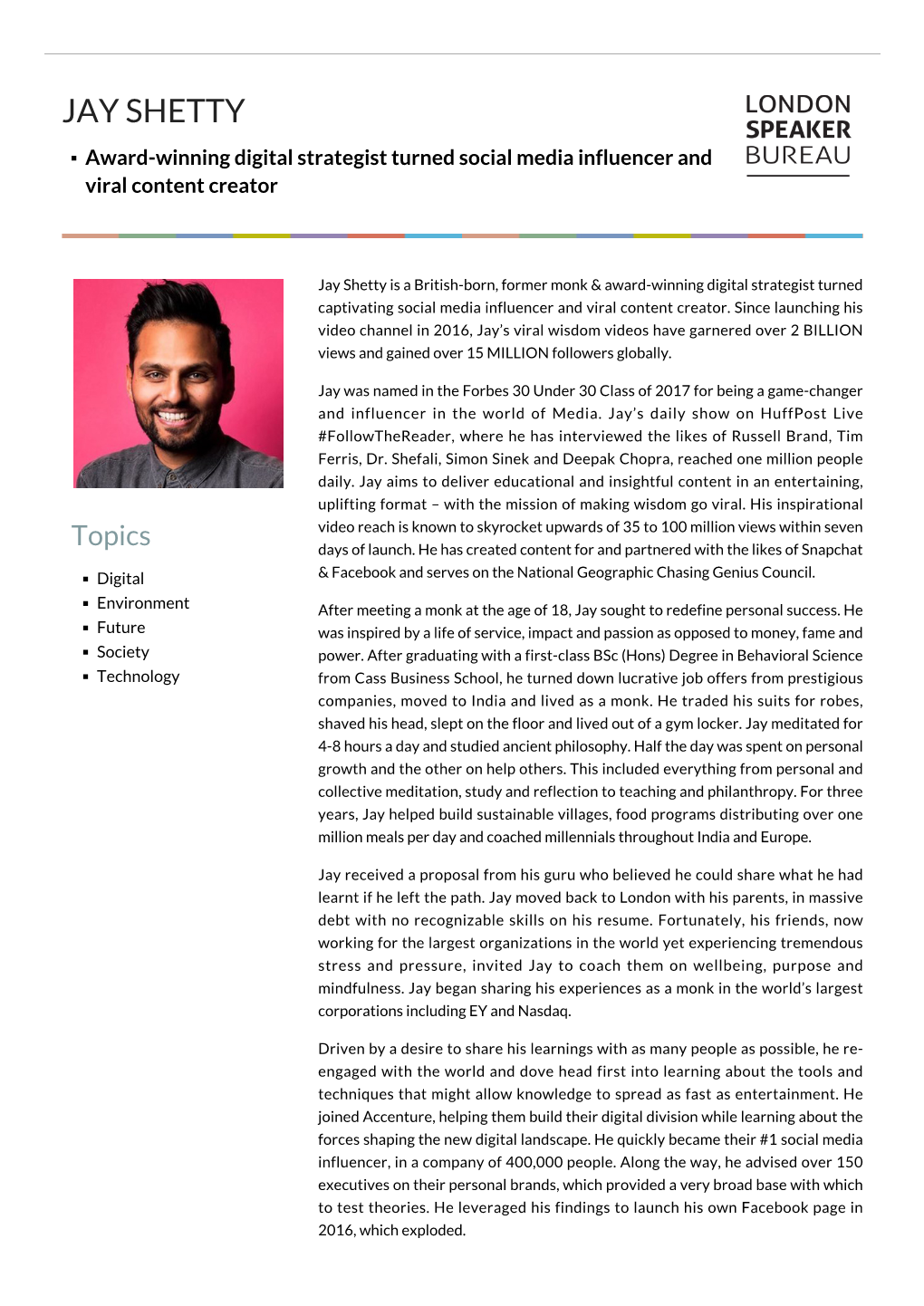 JAY SHETTY Award-Winning Digital Strategist Turned Social Media Influencer and Viral Content Creator