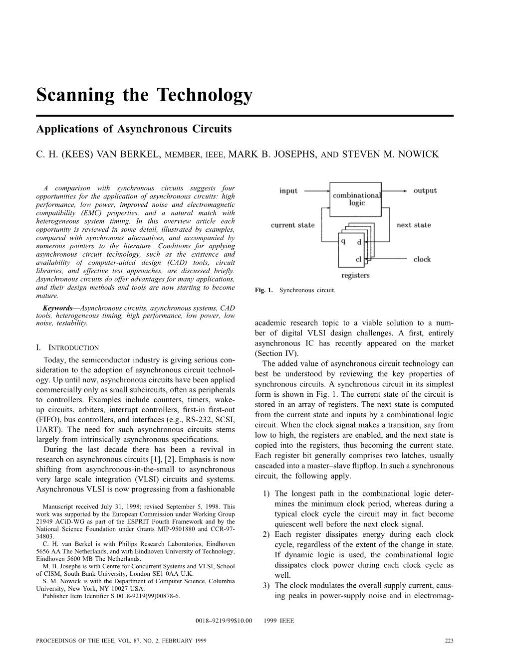 Applications of Asynchronous Circuits