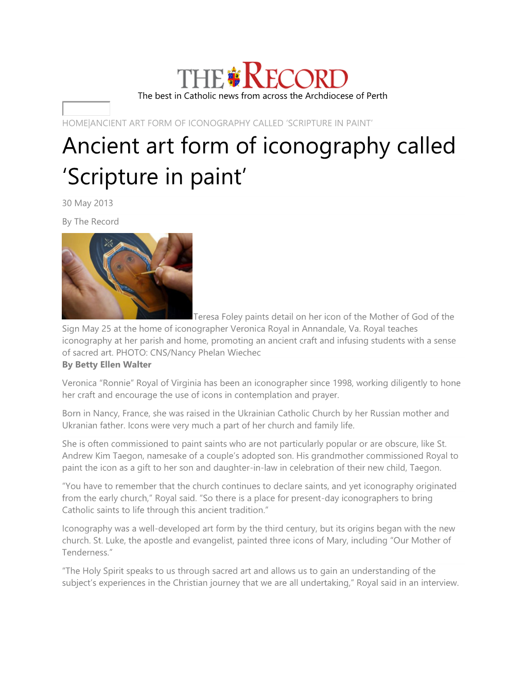 Ancient Art Form of Iconography Called 'Scripture in Paint'