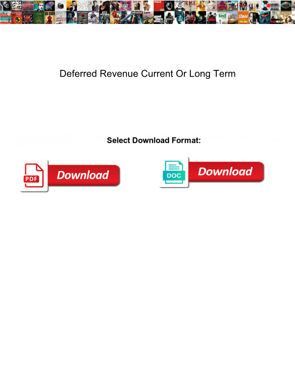 Deferred Revenue Current Or Long Term