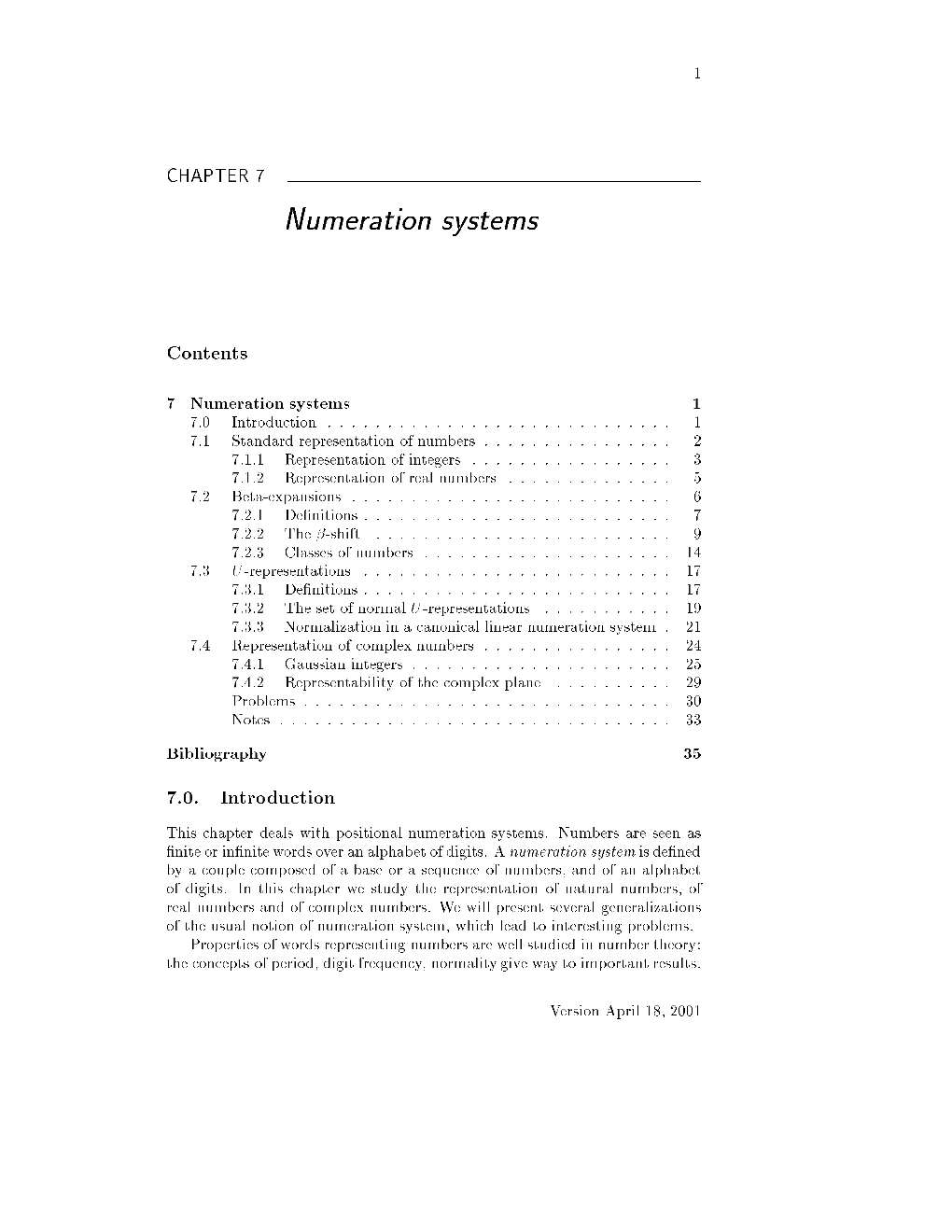 Numeration Systems