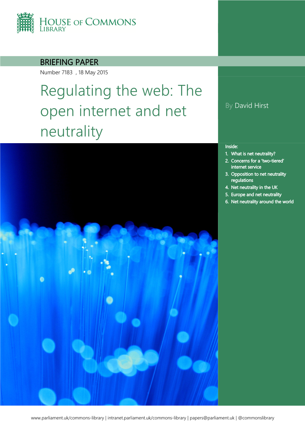 The Open Internet and Net Neutrality, 2015