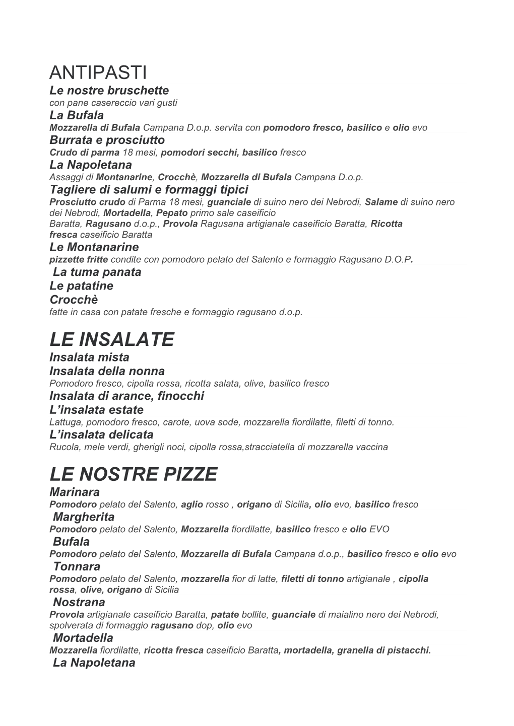 La-Napoletana-Taormina-Menu