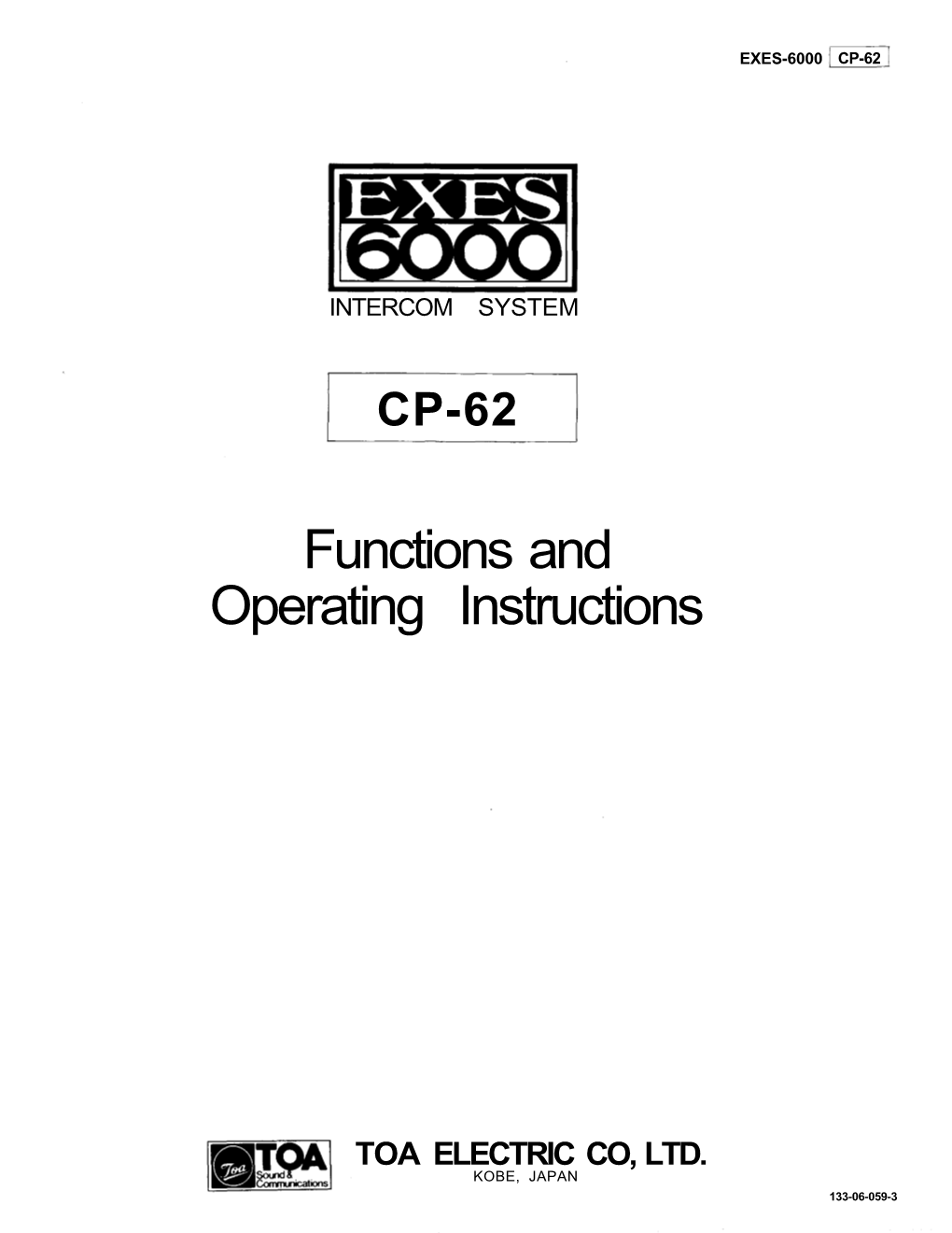 Functions & Operating Manual