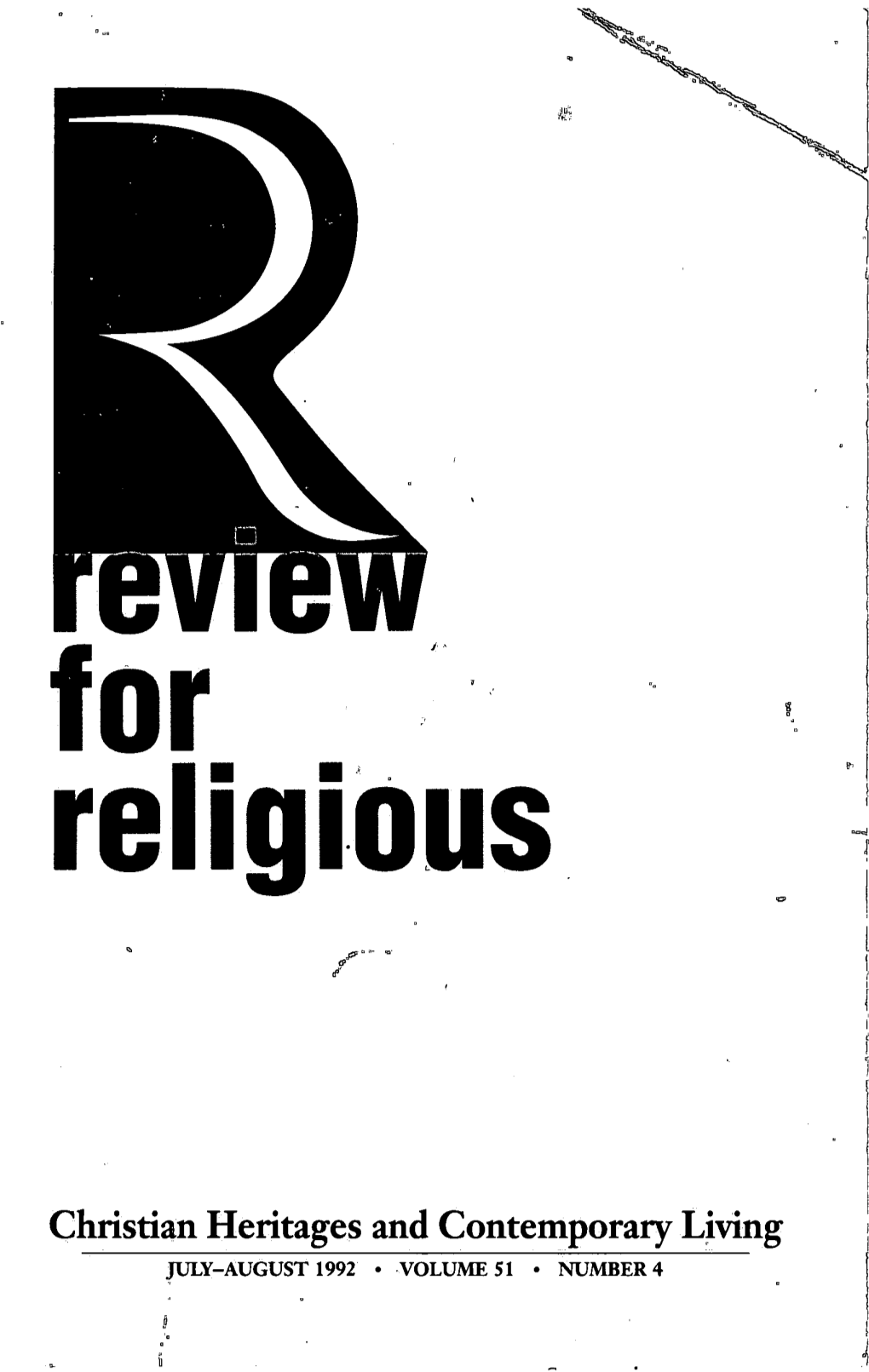For Religious (ISSN 0034-639X) Is Published Bi-Monthly at Saint Louis University by the Jesuits of the Missouri Province