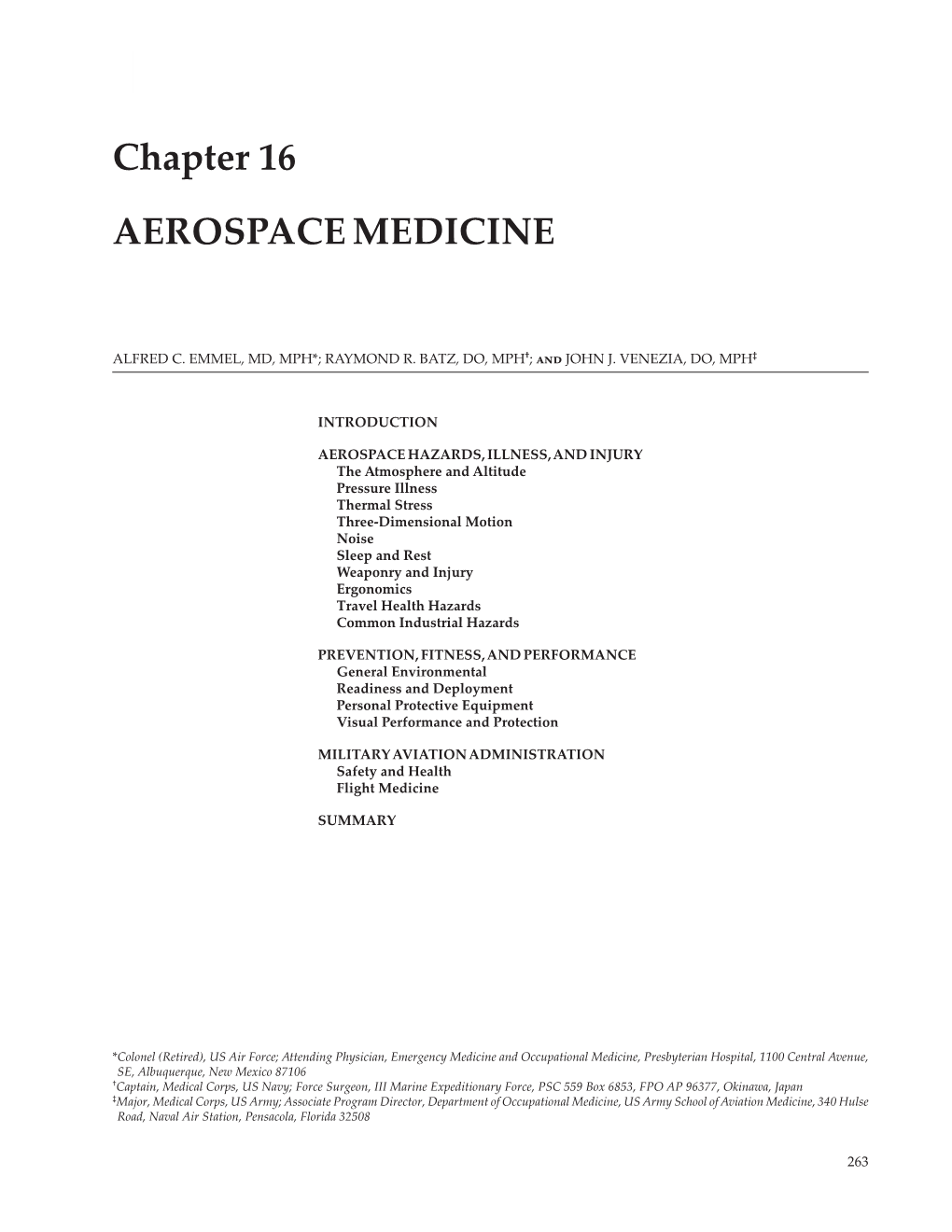 Aerospace Medicine