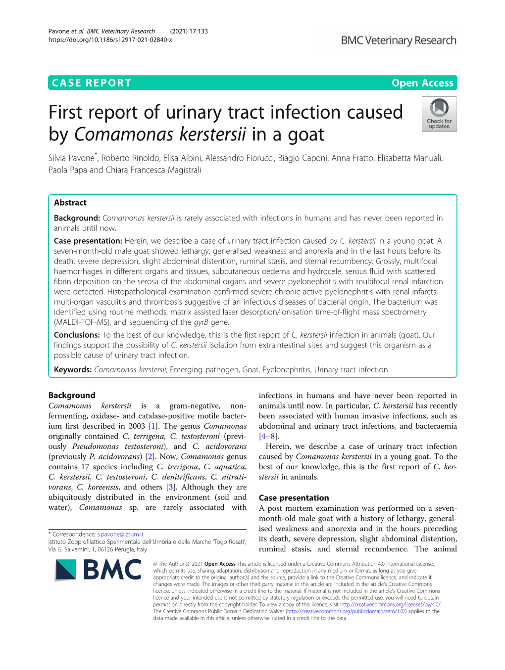 First Report of Urinary Tract Infection Caused by Comamonas Kerstersii In