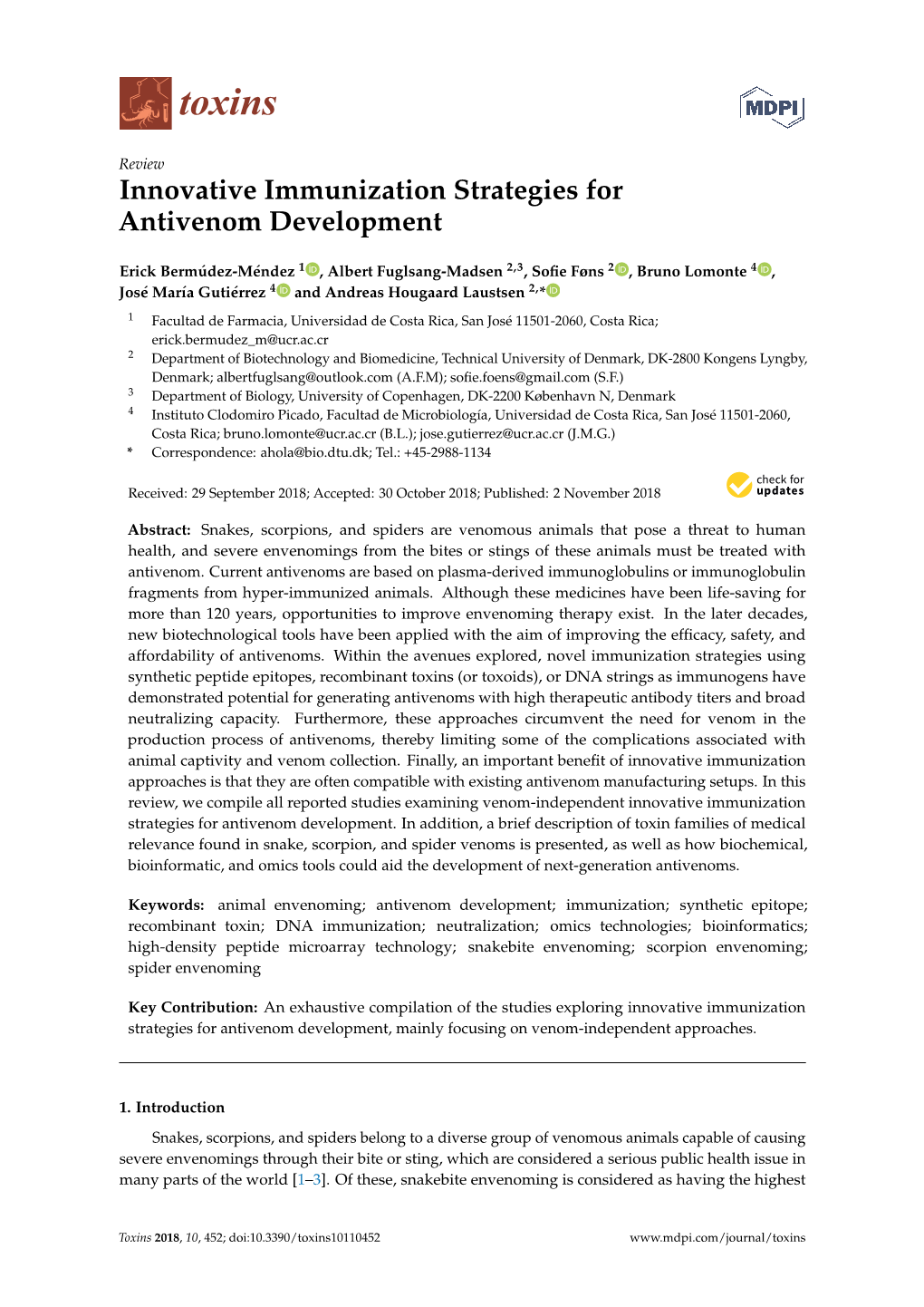 Innovative Immunization Strategies for Antivenom Development