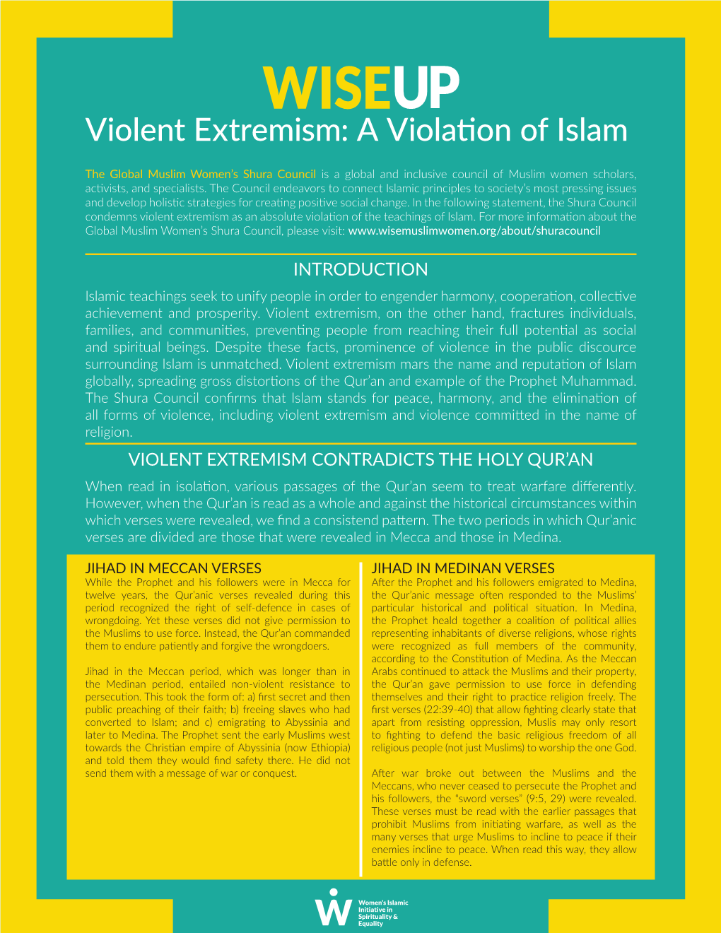 Violent Extremism: a Violaton of Islam