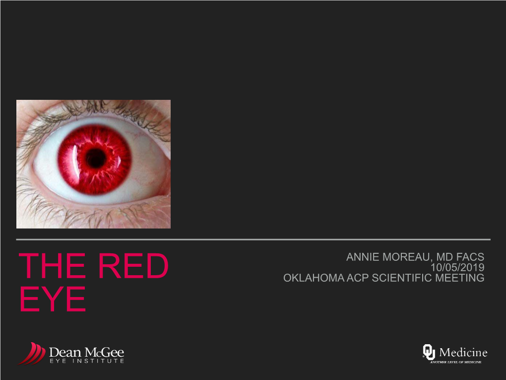 The Red Oklahoma Acp Scientific Meeting Eye Who Am I?
