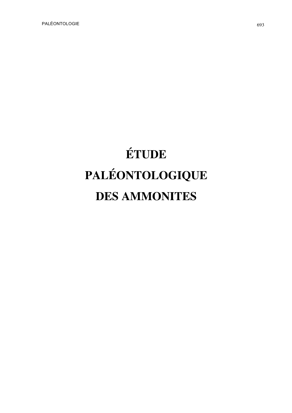 Étude Paléontologique Des Ammonites 694 Paléontologie