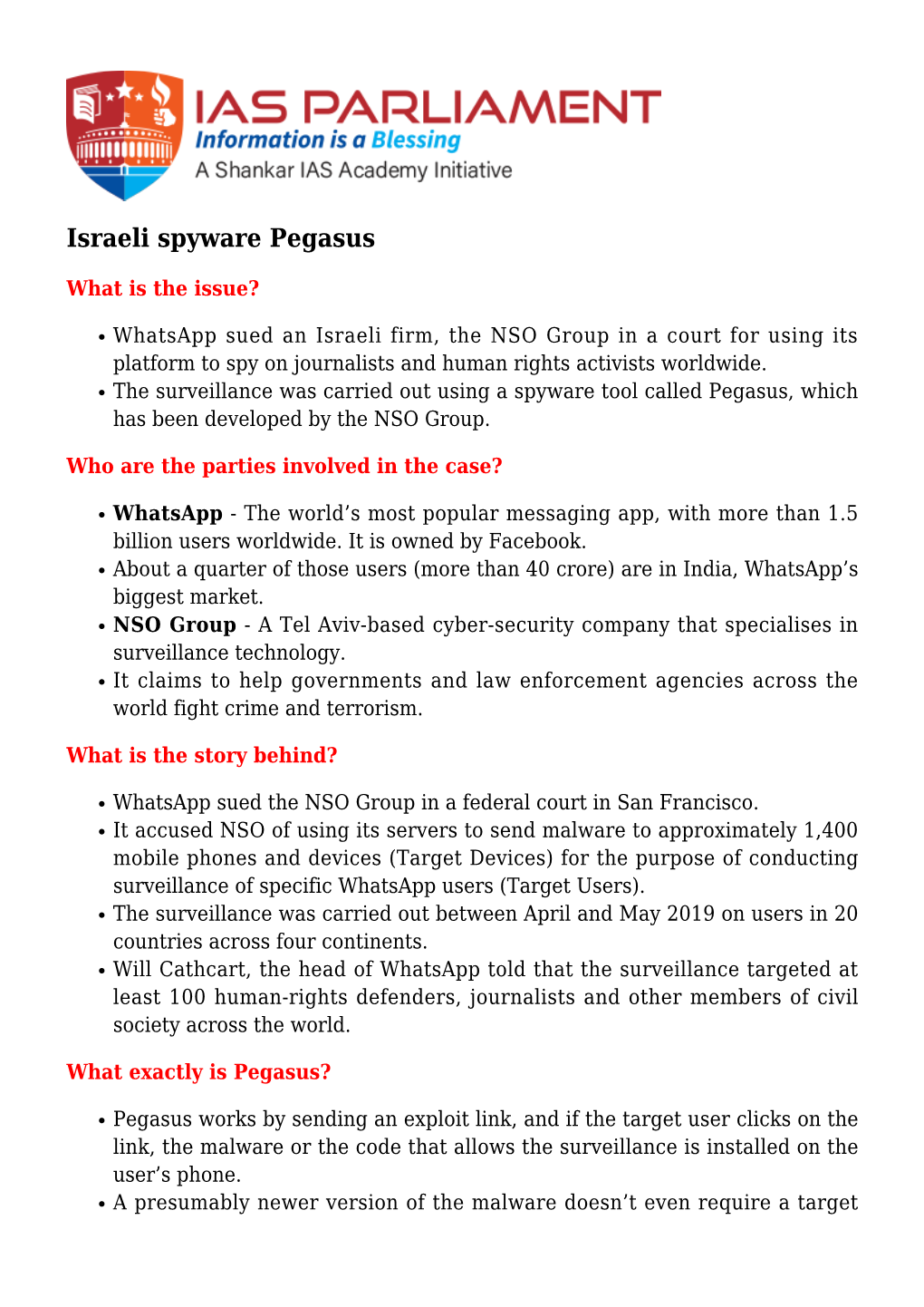 Israeli Spyware Pegasus