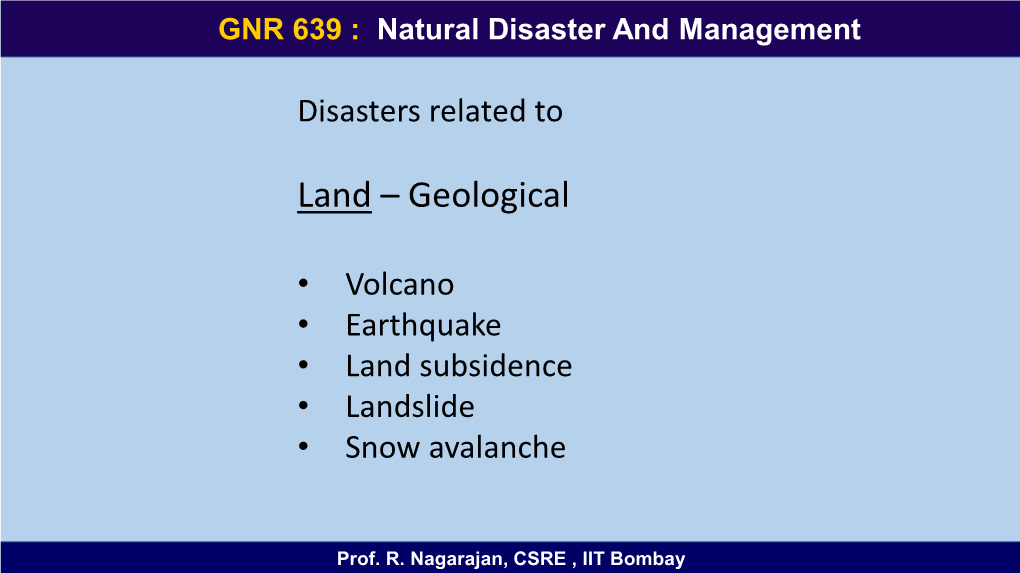 Land – Geological