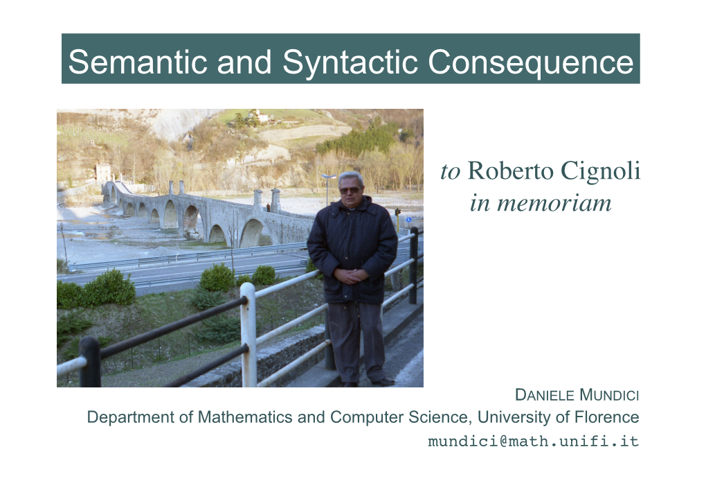 Semantic and Syntactic Consequence