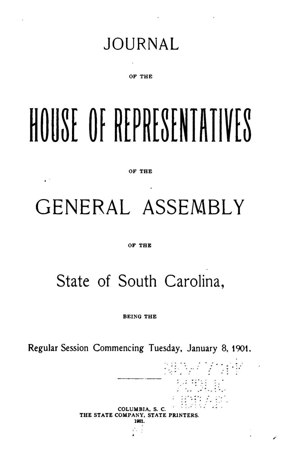 Journal of the House of Representatives of the General